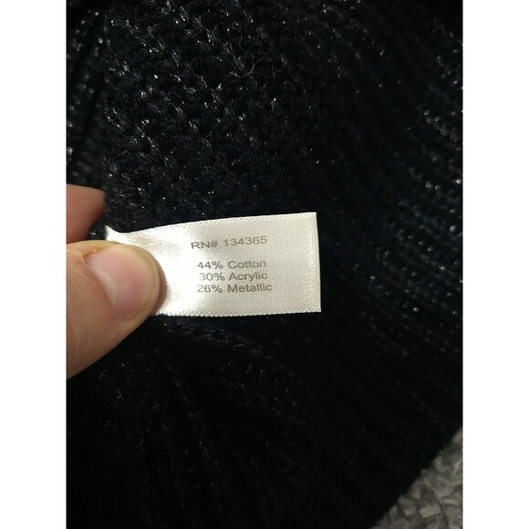 Boston Proper Cowl Neck Cold Shoulder Sweater Black Size Small Y2K Cozy - Picture 10 of 10